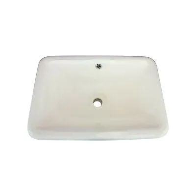 Tuba Rectangular Drop-In Bathroom Sink 21-1/2  X 14-3/4  X 7  Ivory Porcelain • $108.90