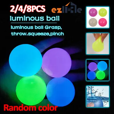 2/8PCS Sticky Ceiling Balls Stress Relief Fun Toy Globbles Stress Glow InTheDark • $10.49