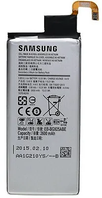 New OEM Samsung Galaxy S6 Edge G925 Original Genuine EB-BG925ABE 2600mAh Battery • $8.95