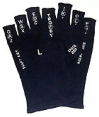 Touchtypers Keyboarding Typing Computer Gloves Sewn Letters With Book Size Adult • $10