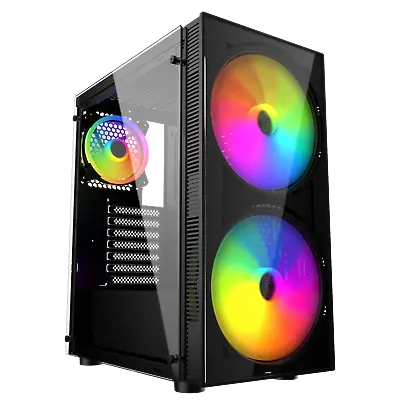 £35.95 • Buy IONZ KZ25 PC Gaming Case Mid Tower M/ATX Tempered Glass Side Panel  Black, ARGB