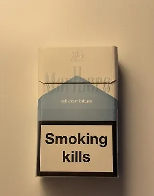 Marlboro Silver Blue Smoking Kills Label 20 Cigarette Pack EMPTY Box Nice! • $19