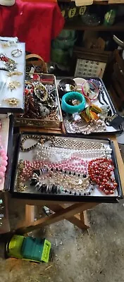 Vintage Costume Jewelry Lot Wearable Grandma's Collection Along With A Few New • $140