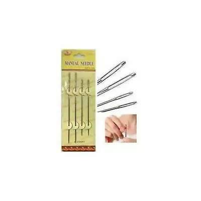 4 Pc Hand Sewing Large Eye Blunt Needles Wool Thick Knitter Yarn Or Darning • £5.22