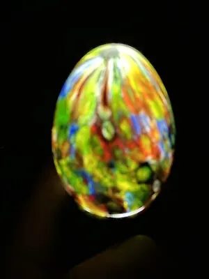 🔥Murano Vtg Millefiori Art Glass Scrambled Caned Egg  Paperweight Matte Finish • $21.99