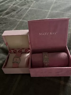 New Vintage Mary Kay Bracelet NWT Expandable Floral Rhinestones And Watch Pink • $19.99