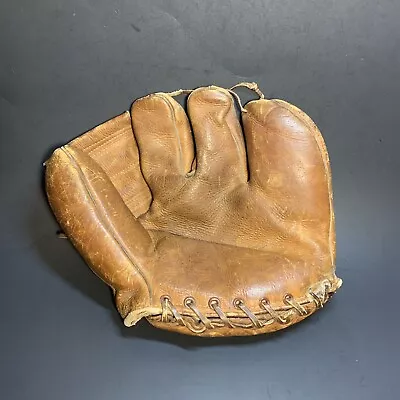 NOKONA J113 Four Finger Glove VINTAGE Leather BASEBALL MITT Prop Display • $34.99