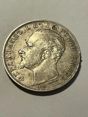 1894-KB Bulgaria 5 Leva Silver/Rim Ding/VF+ #14536 • $85