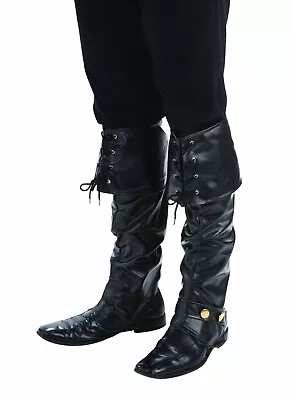 Adult Unisex Black Boot Tops - Pirates Renaissance Santa Cosplay • $21.88