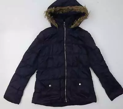 Matalan Womens Blue Overcoat Coat Size 12 Zip • £9