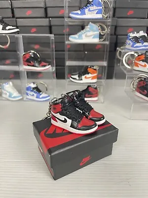 Air Jordan Keyring - Mini Nike Sneaker 3D X2 Red Black & White Keychain • $28.99