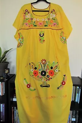 Brilliant Embroidered Long Mexican Dress • $13