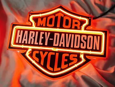 Harley-Davidson HD Motorcycle Motor Neon Sign Light Lamp Garage Open US Stock • $82.99