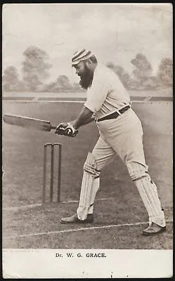 Real Photo - 'Dr. W.G. Grace Playing A Cut Shot' (c1900's) - Used Cricket Pos... • £69