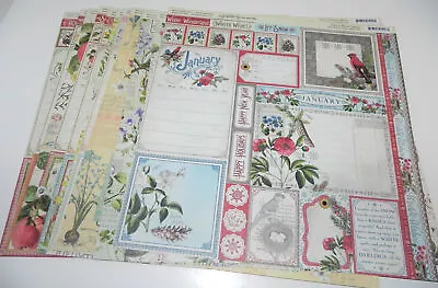 LOT GRAPHIC 45 DOUBLE SIDED DESIGNER PAPER 12 X 12 TIME TO FLOURISH • $9.99