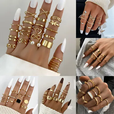 New Women Boho Retro Above Knuckle Rings Midi Finger Rings Set Jewellery Gifts • £2.89
