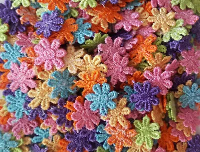 12/30/60 Tiny Assorted Colours Guipure Lace Daisy Motifs Sew On Flower Appliques • £1.98