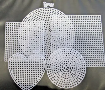 £1.26 • Buy Plastic Canvas Shapes Heart Circles Squares 7 Count Crafts Decoration