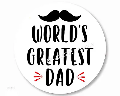 World's Greatest Dad Mustache Father's Day Stickers Labels Envelope Seals • $2.99