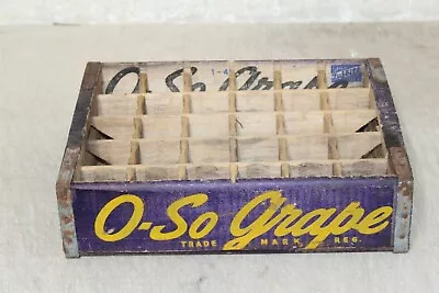 1947 Vintage Wooden Soda Crate O-So-Grape Wood Box 24 SLOT • $79.99