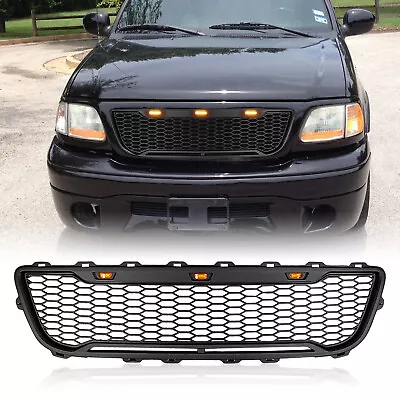 Fits Ford F-150 1999-2003 Front Bumper Grill Honeycomb W/ 3 Lights Black Grille • $125.08