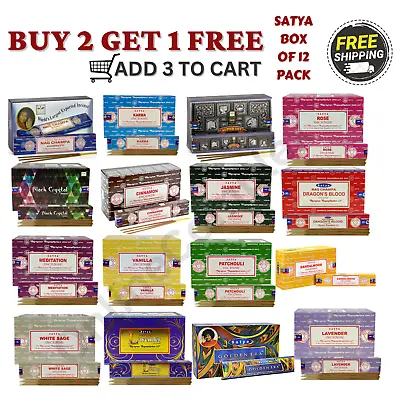 Satya Incense Sticks Genuine Nag Champa Insence Joss 15g Mix & Match 12 Packs • £12.49