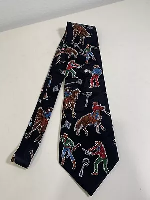 Tabasco Brand Western Silk Necktie Tie Cowboy Boots Horse Guns USA • $9.49