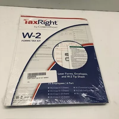 IRS Tax Forms Kit W-2 6-Part Tax Kit For 25 Employees W2 Tax Form Sets • $32.62