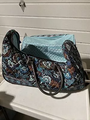 Vera Bradley - 22”- Rolling Wheeled Luggage Duffel Travel Bag Java Blue Paisley • $87.19