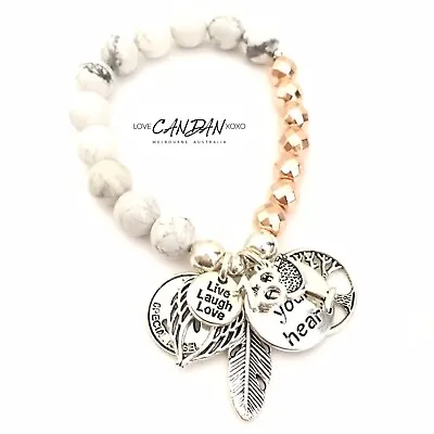 18th Birthday Gift Bracelet Follow Heart Live Love Laugh Guardian Angel Charms • $27.95