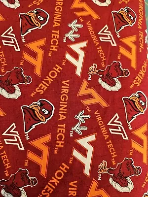 Virginia Tech Hokies VT Cotton Fabric Tone On Tone Print-By The Yard • $16.49