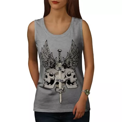 Wellcoda The Last King Death Womens Tank Top Skull Athletic Sports Shirt • £15.99