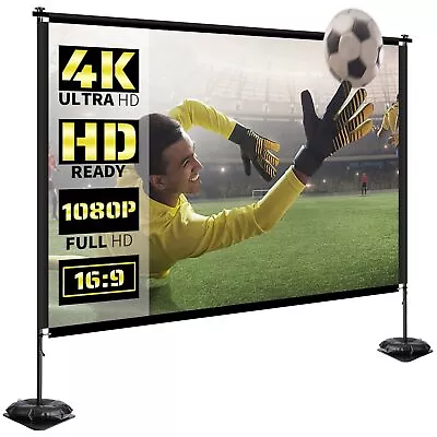 Projection Screen 120 Inch - Outdoor Projector Screen And Stand - Portable 16... • $75.89