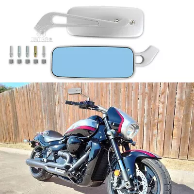 For 2018 Suzuki Boulevard M109R Rectangle Chrome Motorcycle Rear View Mirrors • $31.25