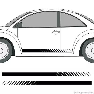 $34.99 • Buy Faded Rocker Panel Racing Stripes 3M Vinyl Decal Kit For Volkswagen Beetle