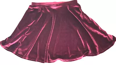 Delias Juniors Y2k 90s Girl Skater Skirt Elastic Waist Red Velvet Pull On Size S • $18