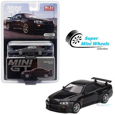 Mini GT 1:64 Nissan Skyline GT-R (R34) V-Spec Black Pearl #570 • $12.99