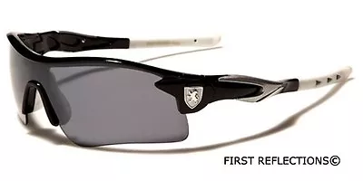 Khan Half Frame Mens Mirrored Lens Wrap Around Sport Cycling Baseball Sunglasses • $8.95