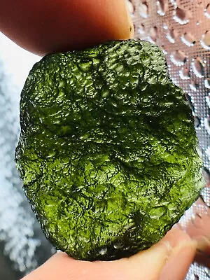 Certified Raw Moldavite Pendant Necklace From Czech Republic Impact Glass 46CT • $9.50