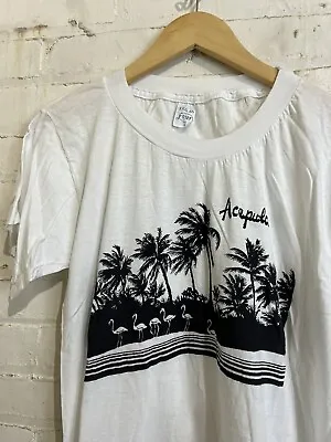 Vintage Acapulco T-shirt XXXL 70s Palm Trees Beach Surf Hippie • $20