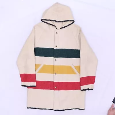 C5039 VTG Woolrich Heavy Wool Striped Hudson Bay Blanket Jacket • $22.99