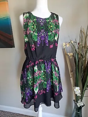 W118 By Walter Baker Dress Floral Print Purple Sleeveless Women's Small  • $29.99