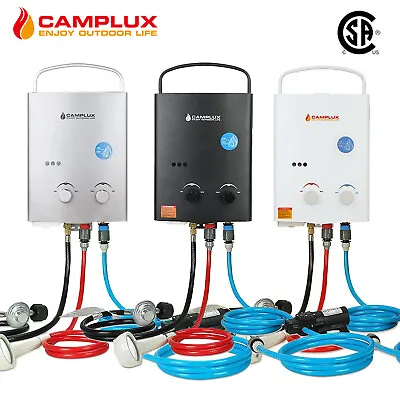 Camplux Outdoor Gas Water Heater Instant Hot Portable Shower Camping RV Pump Kit • $149.99