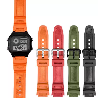 2X Watch Band Waterproof 18mm Men Watch Replacement Bracelet Strap For Casio   • $10.70