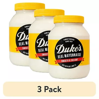 (3 Pack) Duke's Smooth And Creamy Real Mayonnaise 30 Ounce Jar - Free Shipping • $13.75