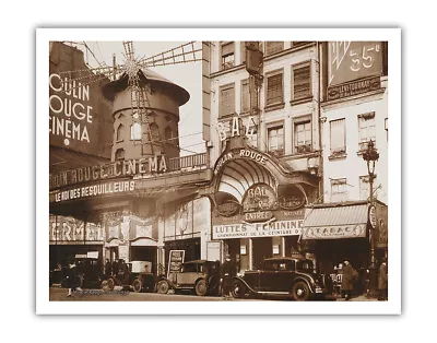 Moulin Rouge Theatre And Cinéma - Paris France - Vintage Cabaret Poster 1930s • $15.98