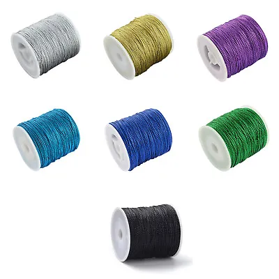 £1.69 • Buy 1mm Metallic Lurex Braided Cord Thread String - Choose Length - UK Seller