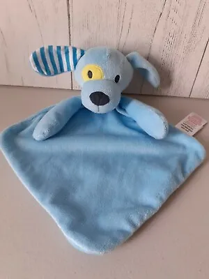 £7 • Buy F&F Tesco Blue Puppy Dog Baby Comforter Soft Toy Lovey Yellow Eye Striped Ear