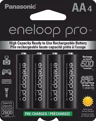 Eneloop Pro AA NiMH High Capacity Rechargeable Batteries 4-Pack • $19.94