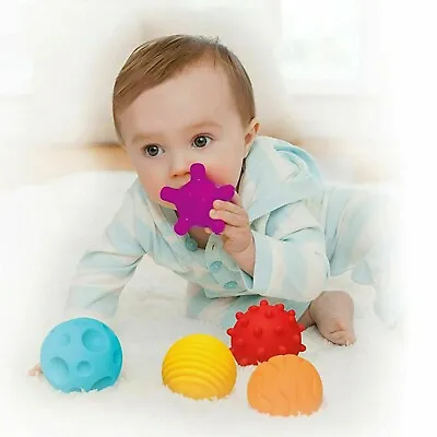 6 Piece First Baby Ball Set Baby Hand Massage Multi Textured Sensory Soft Balls • £8.40